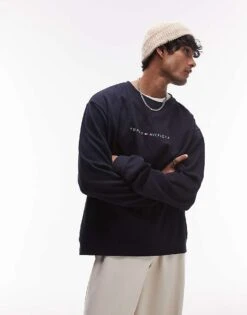 Tommy Hilfiger Plus Original Sweatshirt In Navy For Men -Tommy Hilfiger Store 206877265 1 navy 1