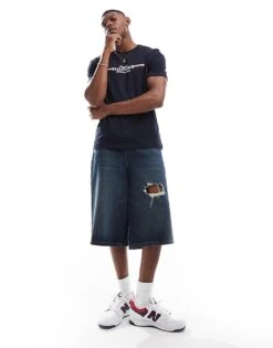 Tommy Hilfiger Chest Stripe T-shirt In Navy For Men Desert Sky -Tommy Hilfiger Store 206877427 4