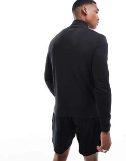 Tommy Hilfiger Essential Half Zip Jumper In Black For Men -Tommy Hilfiger Store 206877462 3