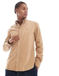 Tommy Hilfiger Cord Shirt In Beige For Men Safari Canvas -Tommy Hilfiger Store 206877463 1 safaricanvas 1
