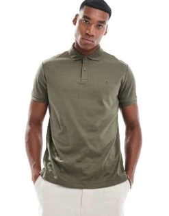 Tommy Hilfiger Cotton Essential Polo Shirt In Khaki Green For Men Army Green -Tommy Hilfiger Store 206877481 3