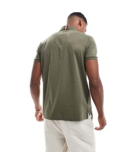 Tommy Hilfiger Cotton Essential Polo Shirt In Khaki Green For Men Army Green -Tommy Hilfiger Store 206877481 4