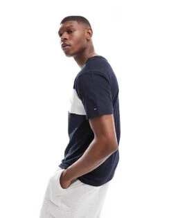 Tommy Hilfiger Colourblock T-shirt In Navy For Men Desert Sky -Tommy Hilfiger Store 206877534 4