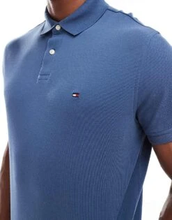 Tommy Hilfiger 1985 Regular Polo Shirt In Sea Blue For Men Aegean Sea -Tommy Hilfiger Store 206877558 4