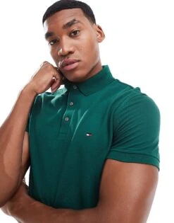 Tommy Hilfiger 1985 Slim Polo Shirt In Forest Green For Men Ornamental Green -Tommy Hilfiger Store 206877577 1 ornamentalgreen 1