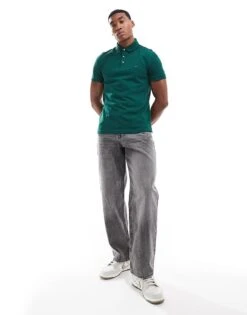 Tommy Hilfiger 1985 Slim Polo Shirt In Forest Green For Men Ornamental Green -Tommy Hilfiger Store 206877577 4