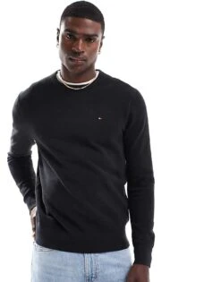 Tommy Hilfiger Essential Jumper In Black For Men -Tommy Hilfiger Store 206877578 3