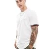 Tommy Hilfiger Stripe Cuff T-shirt In White For Men -Tommy Hilfiger Store 206877595 1 white