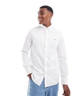 Tommy Hilfiger Oxford Dobby Shirt In White For Men Optic White -Tommy Hilfiger Store 206877615 1 opticwhite 1