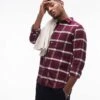 Tommy Hilfiger Brushed Shadow Check Shirt In Burgundy For Men Deep Rouge / Multi -Tommy Hilfiger Store 206877657 1 deeprougemulti