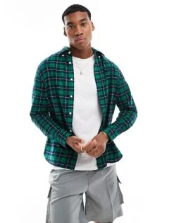 Tommy Hilfiger Brushed Check Shirt In Green For Men Green Multi Check -Tommy Hilfiger Store 206877675 1 greenmulticheck 1