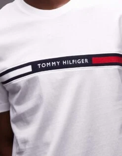 Tommy Hilfiger Linear Flag T-shirt In White For Men -Tommy Hilfiger Store 206877699 3