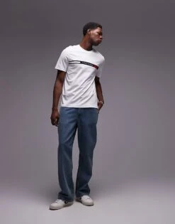 Tommy Hilfiger Linear Flag T-shirt In White For Men -Tommy Hilfiger Store 206877699 4