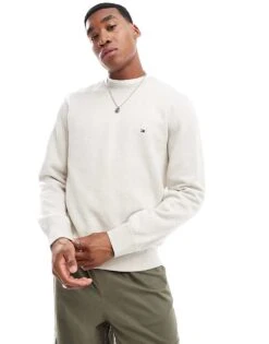 Tommy Hilfiger Essential Sweatshirt In Oat For Men Heathered Oatmilk -Tommy Hilfiger Store 206877763 1 heatheredoatmilk 1