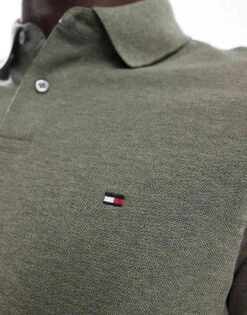 Tommy Hilfiger 1985 Regular Long Sleeve Polo Shirt In Olive For Men Utility Olive -Tommy Hilfiger Store 206877779 4