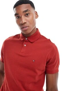 Tommy Hilfiger 1985 Slim Polo Shirt In Dark Red For Men Dark Magma