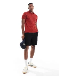 Tommy Hilfiger 1985 Slim Polo Shirt In Dark Red For Men Dark Magma -Tommy Hilfiger Store 206877804 3