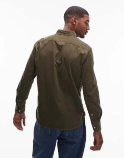 Tommy Hilfiger Cord Shirt In Army Green For Men -Tommy Hilfiger Store 206877903 4