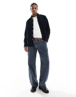 Tommy Hilfiger Cord Shirt In Navy For Men Desert Sky -Tommy Hilfiger Store 206877956 1 desertsky 1