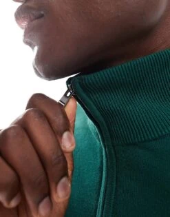 Tommy Hilfiger Essential Half Zip Jumper In Forest Green For Men Ornamental Green -Tommy Hilfiger Store 206878078 4