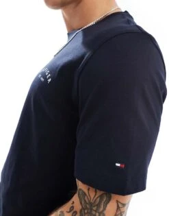 Tommy Hilfiger Back Print T-shirt In Navy For Men Desert Sky -Tommy Hilfiger Store 206878123 3
