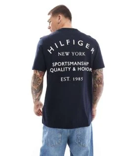 Tommy Hilfiger Back Print T-shirt In Navy For Men Desert Sky -Tommy Hilfiger Store 206878123 4