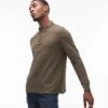 Tommy Hilfiger Long Sleeve Half Zip Polo In Army Green For Men