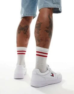 Tommy Jeans Essential Cupsole Trainers In White For Men -Tommy Hilfiger Store 206885348 3