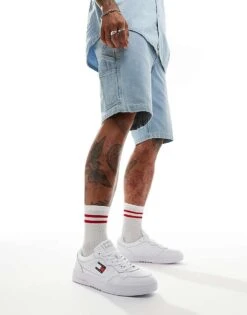 Tommy Jeans Essential Cupsole Trainers In White For Men -Tommy Hilfiger Store 206885348 5