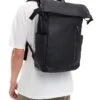 Tommy Hilfiger Monotype Rolltop Backpack In Black For Men