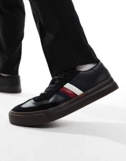 Tommy Hilfiger Cupset Trainers In Black With Gum Sole For Men -Tommy Hilfiger Store 206885380 1 black 1