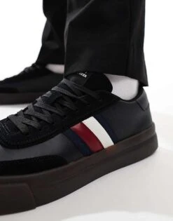 Tommy Hilfiger Cupset Trainers In Black With Gum Sole For Men -Tommy Hilfiger Store 206885380 4