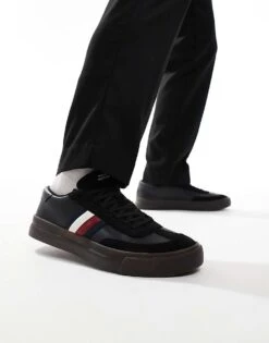 Tommy Hilfiger Cupset Trainers In Black With Gum Sole For Men -Tommy Hilfiger Store 206885380 5