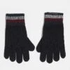 Tommy Hilfiger Wool Gloves With Stripe Cuff In Black For Men -Tommy Hilfiger Store 206885422 1 black