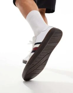 Tommy Hilfiger Cupset Trainers In White With Gum Sole For Men -Tommy Hilfiger Store 206885456 5