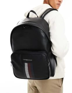 Tommy Hilfiger Foundation Stripe Backpack In Black For Men -Tommy Hilfiger Store 206885494 1 black 1