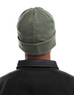 Tommy Jeans Linear Logo Fleece Beanie In Army Green For Men Deep Woods -Tommy Hilfiger Store 206885500 4