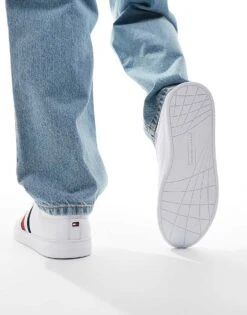 Tommy Hilfiger Stripe Court Trainers In White For Men -Tommy Hilfiger Store 206885519 4