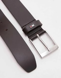 Tommy Hilfiger Adan Leather Belt In Brown For Men Testa Di Moro