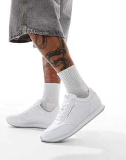 Tommy Hilfiger Runner Stripe Trainers In White For Men