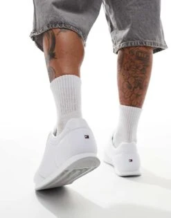 Tommy Hilfiger Runner Stripe Trainers In White For Men 11 Tommy Hilfiger Runner Stripe Trainers In White For Men -Tommy Hilfiger Store 206885631 4