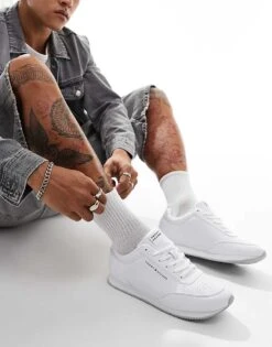 Tommy Hilfiger Runner Stripe Trainers In White For Men 12 Tommy Hilfiger Runner Stripe Trainers In White For Men -Tommy Hilfiger Store 206885631 5