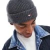 Tommy Jeans Flag Ribbed Beanie In Dark Grey For Men Grey Heather -Tommy Hilfiger Store 206885662 1 greyheather