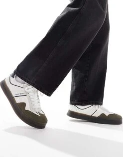 Tommy Jeans Greenwich Retro Trainers With Gum Sole In White For Men Ecru -Tommy Hilfiger Store 206885707 5