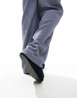 Tommy Hilfiger Moccassin Suede Slippers In Navy For Men Desert Sky -Tommy Hilfiger Store 206885731 4