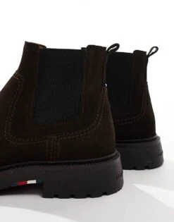 Tommy Hilfiger Suede Chelsea Boots In Dark Brown For Men Dark Coffee -Tommy Hilfiger Store 206885745 4