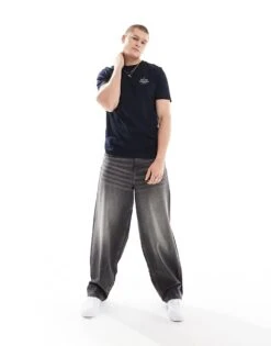 Tommy Hilfiger Stacked Logo T-shirt In Dark Grey For Men Charcoal -Tommy Hilfiger Store 207017349 4