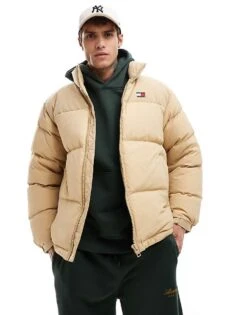 Tommy Jeans Corduroy Alaska Puffer Jacket In Beige For Men