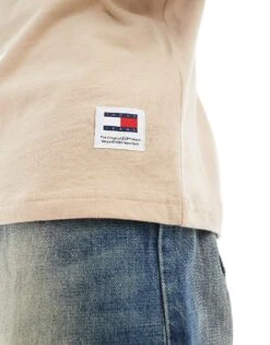 Tommy Jeans Garment Dyed Logo Embroidery T-Shirt In Beige For Men -Tommy Hilfiger Store 207178308 3