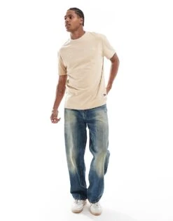 Tommy Jeans Garment Dyed Logo Embroidery T-Shirt In Beige For Men -Tommy Hilfiger Store 207178308 4